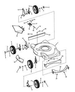Deck Assembly - Push, Side Discharge Diagram and Parts List for 7800239-NMD2250 2008 Briggs and Stratton Lawn Mower